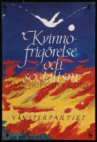 4z470 VANSTERPARTIET bird style 14x20 Swedish special poster 1985 great different art!