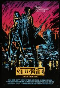 4z914 STREETS OF FIRE 1sh 1984 Walter Hill, Michael Pare, Diane Lane, artwork by Riehm, no borders!