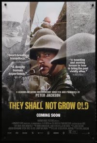 4z931 THEY SHALL NOT GROW OLD advance DS 1sh 2019 Peter Jackson, restored footage from WWI!