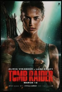 4z939 TOMB RAIDER DS teaser 1sh 2018 sexy close-up image of Alicia Vikander as Lara Croft!