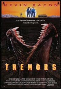 4z947 TREMORS 1sh 1990 Kevin Bacon, Fred Ward, great sci-fi horror image of monster worm!