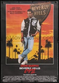 5c172 BEVERLY HILLS COP II German 33x47 1987 Eddie Murphy is back where he doesn't belong!