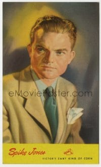 5d154 SPIKE JONES RCA 4x6 postcard 1940s great portrait of Victor's zany King of Corn!