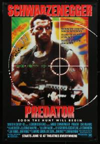 5g845 PREDATOR advance 1sh 1987 Arnold Schwarzenegger sci-fi, like nothing on Earth!