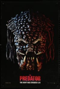 5g843 PREDATOR style B teaser DS 1sh 2018 great creepy close-up of mask made of human skulls!