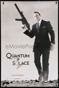 5g850 QUANTUM OF SOLACE teaser 1sh 2008 Daniel Craig as Bond with H&K submachine gun!