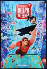 5g855 RALPH BREAKS THE INTERNET advance DS 1sh 2018 John C. Reily, Sarah Silverman, Tudyk, city art!