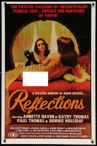 5g862 REFLECTIONS 25x38 1sh 1977 Annette Haven, great sexy mirror artwork by Giguilliat!