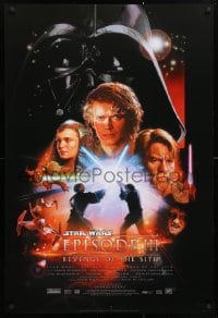 5g868 REVENGE OF THE SITH style B DS 1sh 2005 Star Wars Episode III, cool art by Drew Struzan!