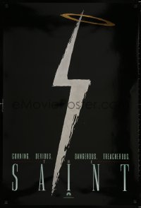 5g876 SAINT foil teaser 1sh 1997 Val Kilmer, Elisabeth Shue, cool silver lightning bolt design!