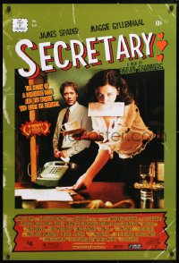 5g881 SECRETARY 1sh 2002 James Spader, Maggie Gyllenhaal, cool comic cover design!