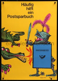 5g454 POSTSPARBUCH 17x23 German special poster 1963 Patelli art of knight & dragon!