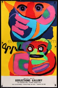 5g161 REFLECTIONS GALLERY 19x30 museum/art exhibition 1970s two faces by Dutch artist Karel Appel!