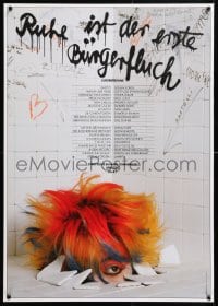 5g289 RUHE IST DER ERSTE BURGERFLUCH 24x33 German stage poster 1986 wild image by Holger Matthies!