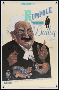 5g100 RUMPOLE OF THE BAILEY tv poster 1981 Chwast artwork of Leo McKern in the title role!