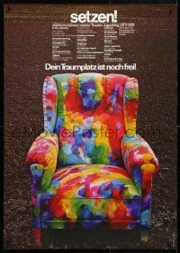 5g290 SETZEN 24x33 German stage poster 1977 image of painted chair by Holger Matthies!