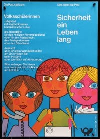 5g467 SICHERHEIT EIN LEBEN LANG 17x23 German special poster 1964 women working by Roberto Patelli!