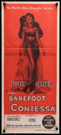 5k380 BAREFOOT CONTESSA Aust daybill 1955 Humphrey Bogart & art of sexy full-length Ava Gardner!