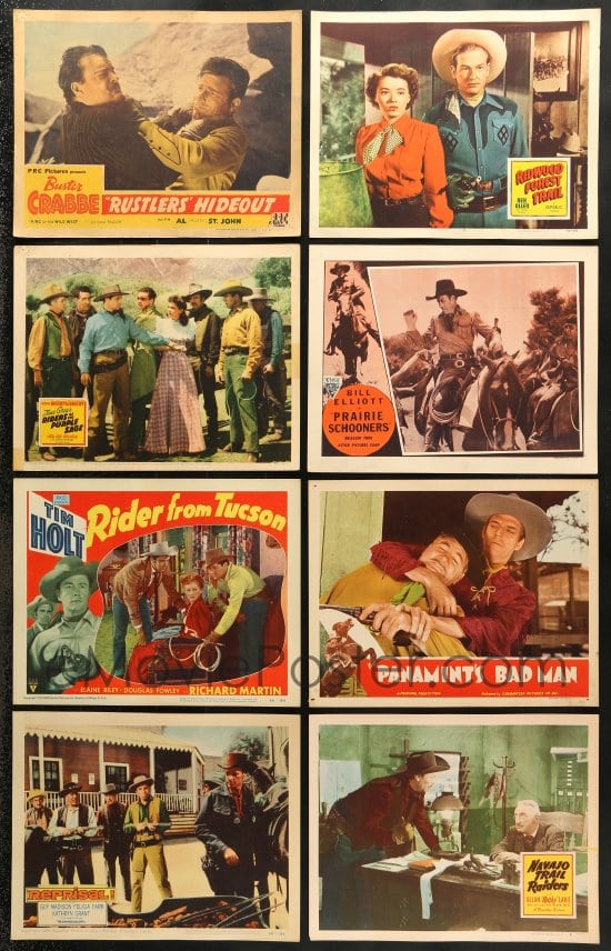 5x086 LOT OF 43 WESTERN LOBBY CARDS 1940s Great Scenes From A Variety ...