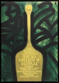 6f472 NO STARS IN THE JUNGLE Polish 23x32 1969 cool Andrezj Bertrandt artwork of skull-bottle!