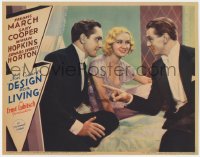 6w414 DESIGN FOR LIVING LC 1933 Hopkins laughing between March & Cooper, Lubitsch, Coward, rare!