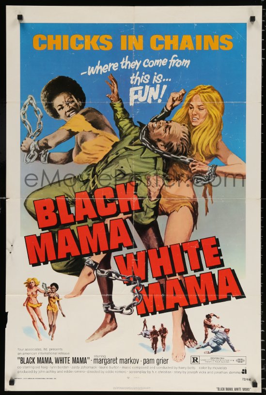 7b161 Black Mama White Mama 1sh 1972 Classic Wacky Sexy Art Of Two Barely