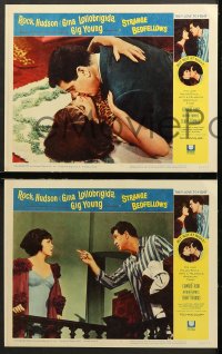 7c276 STRANGE BEDFELLOWS 8 LCs 1965 Gina Lollobrigida & Rock Hudson love to fight, but not at night!