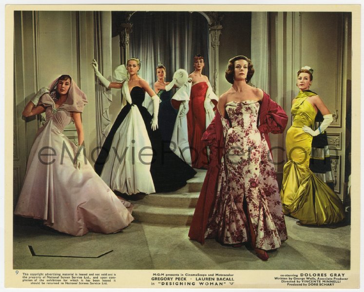 7f029 Designing Woman Color English Foh Lc 1957 Lauren Bacall With Five