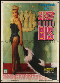 7t418 SEXY AL NEON BIS Italian 2p 1963 Italian mondo documentary, full-length sexy blonde, rare!