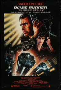 7z522 BLADE RUNNER DS 1sh R1992 Ridley Scott's director's cut, Alvin art of Harrison Ford!