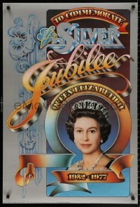 8k271 QUEEN'S SILVER JUBILEE 24x35 English commercial poster 1977 portrait of Queen Elizabeth II!