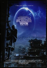 8k871 READY PLAYER ONE advance DS 1sh 2018 Tye Sheridan climbing, directed by Steven Spielberg!