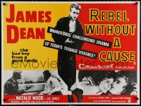 8k194 REBEL WITHOUT A CAUSE 28x37 English REPRO poster 1990s Dean was a bad boy from a good family!