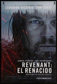 8k877 REVENANT style B revised int'l Spanish language teaser DS 1sh 2016 image of severely injured Leonardo DiCaprio!