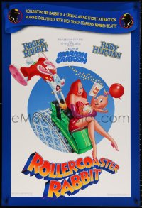 8k882 ROLLERCOASTER RABBIT DS 1sh 1990 Steven Spielberg cartoon, Roger, sexy Jessica & Baby Herman!