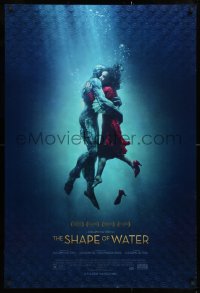 8k890 SHAPE OF WATER advance DS 1sh 2017 del Toro, image of Hawkins & Jones as the Amphibian Man!