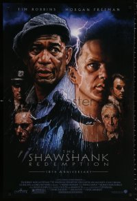 8k893 SHAWSHANK REDEMPTION DS 1sh R2004 Tim Robbins, Morgan Freeman, Stephen King, Struzan art!