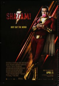 8k894 SHAZAM advance DS 1sh 2019 full-length Zachary Levi in the title role, just say the word!