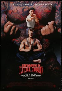 8k897 SHOWDOWN IN LITTLE TOKYO DS 1sh 1991 Dolph Lundgren, Brandon Lee, kung fu!