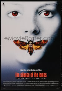 8k900 SILENCE OF THE LAMBS style D DS 1sh 1991 creepy image of Jodie Foster with moth over mouth!