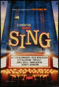 8k902 SING advance DS 1sh 2016 voices of Matthew McConaughey, Witherspoon, Seth MacFarlane!