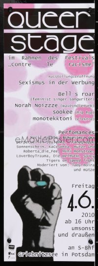 8k461 QUEER STAGE 8x23 German special poster 2010 Bell's Roar, Norah Noizzze and Sookee!