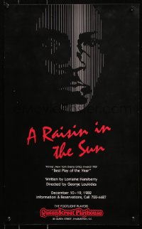 8k118 RAISIN IN THE SUN 15x24 stage poster 1982 George Loukides, written by Lorraine Hansberry!