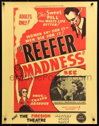 8k464 REEFER MADNESS 17x22 special poster R1972 marijuana is the sweet pill that makes life bitter!