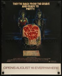 8k466 RETURN OF THE LIVING DEAD 16x20 special poster 1985 punk rock zombies by tombstone ready to party!