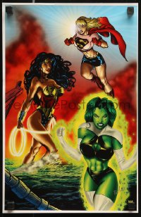 8k468 ROB GRANITO signed female superheroes style 11x17 special poster 2000s by the artist, cool!