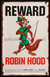 8k471 ROBIN HOOD 11x17 special poster 1973 Walt Disney cartoon, best REWARD poster design!