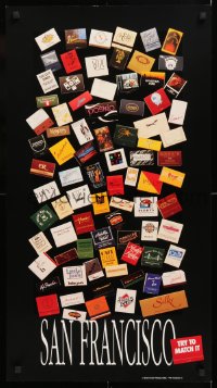 8k104 SAN FRANCISCO TRY TO MATCH IT 18x33 travel poster 1980s matchbooks from different places!