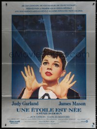 9f932 STAR IS BORN French 1p R1983 great close up art of Judy Garland, James Mason, classic!