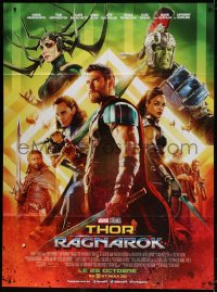 9f950 THOR RAGNAROK advance French 1p 2017 montage of Chris Hemsworth in the title role with top cast!